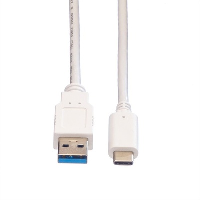 Kábel USB 3.2 Gen 1, AM/CM Typ C 0.5m, 5Gbps, biely