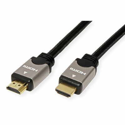 Kábel HDMI M/M 3m, High Speed+Eth, 4K@30Hz, HDMI 1.4, G pozl. konektor, čierny, Silver