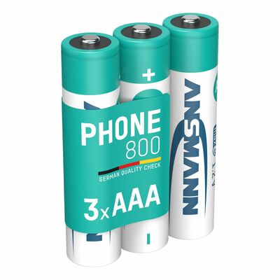 Baterka ANSMANN AKKU nabíjacia AAA (3ks) 1.2V 800mAh NiMH (HR03), pre bezdrôtové telefóny (DECT)