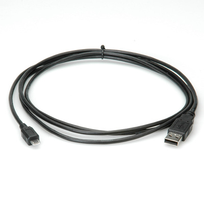 Kábel USB 2.0 A-MICRO-B M/M 1.8m, High Speed, čierny