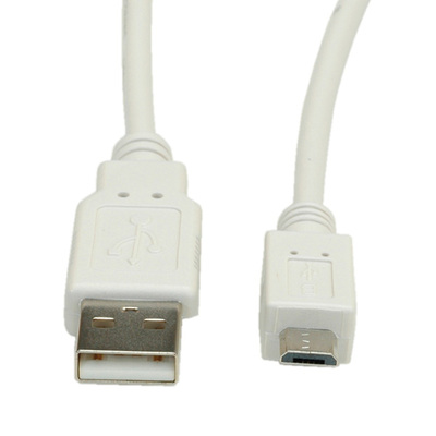 Kábel USB 2.0 A-MICRO-B M/M 1.8m, High Speed, biely