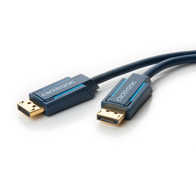 Kábel DisplayPort M/M 7.5m, 4K@60Hz, DP v1.2, 21.6Gbit/s, modrý, pozl. konektor, ClickTronic