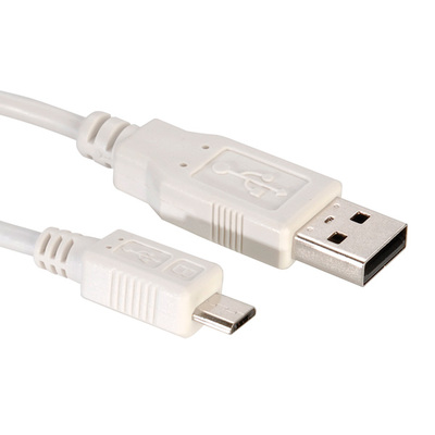 Kábel USB 2.0 A-MICRO-B M/M 1.8m, High Speed, biely