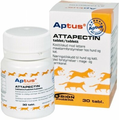Aptus ATTAPECTIN pre psov a mačky pri akútnej hnačke, 30tbl. 
