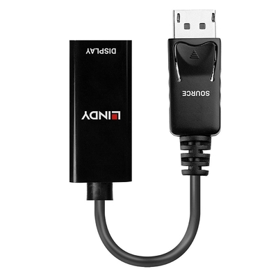 Adaptér DisplayPort/HDMI M/F, 4K@30Hz (DP 1.2, HDMI 1.4), 15cm, čierny