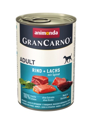 Konzerva Animonda GRANCARNO® dog adult, hovädzie, losos a špenát, 400g
