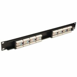 Patch panel 16port UTP cat.6, čierny