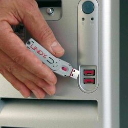 USB Port Blocker s kľúčom, 4x biely