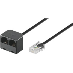Adaptér telefónny ISDN RJ45(8P4C) M/2xF kábel 0.2m