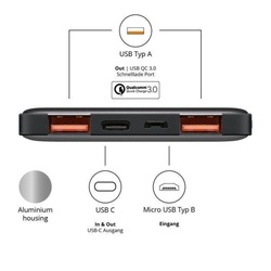 PowerBank 15000mAh Quick Charge super rýchle nabíjanie USB 3.1 0,3m kábel
