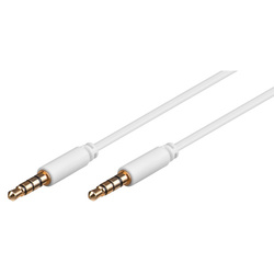 Kábel 3,5mm 4pin audio M/M 2m biely