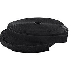 Káblový organizér suchý zips 25m návin, čierna farba, šírka 25mm