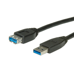 Kábel USB 3.0 A-A M/F 1.8m, čierny
