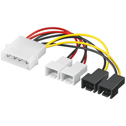 Kábel napájací interný 5,25 Molex na 4x3pin 5V/12V