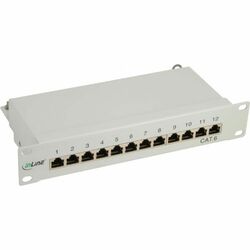 10" Patch panel 12port cat.6 STP sivý