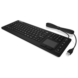 Klávesnica Keysonic USB Touchpad, IP68 vysoká ochrana, silikónová, podsvietená, čierna, DE