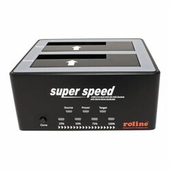 HDD/SSD docking station USB3.0 / 2x SATA 2.5+3.5 HDD, Copy-function, čierny JMS561U