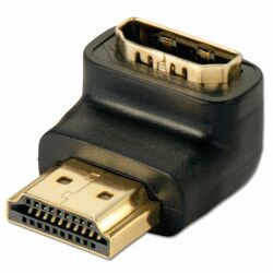 Adaptér HDMI M/F 90° "smerom nadol" čierna