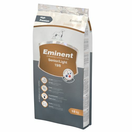 Krmivo EMINENT DOG SENIOR 19/8, pre staršie psy a psy so sklonom k nadváhe, 15kg