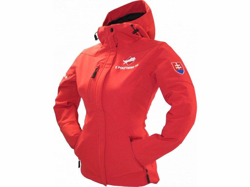 Z POLYTANU SK | Vetrovka NANO s kapucňou, dámska, vodeodolná, softshell, červená, XL