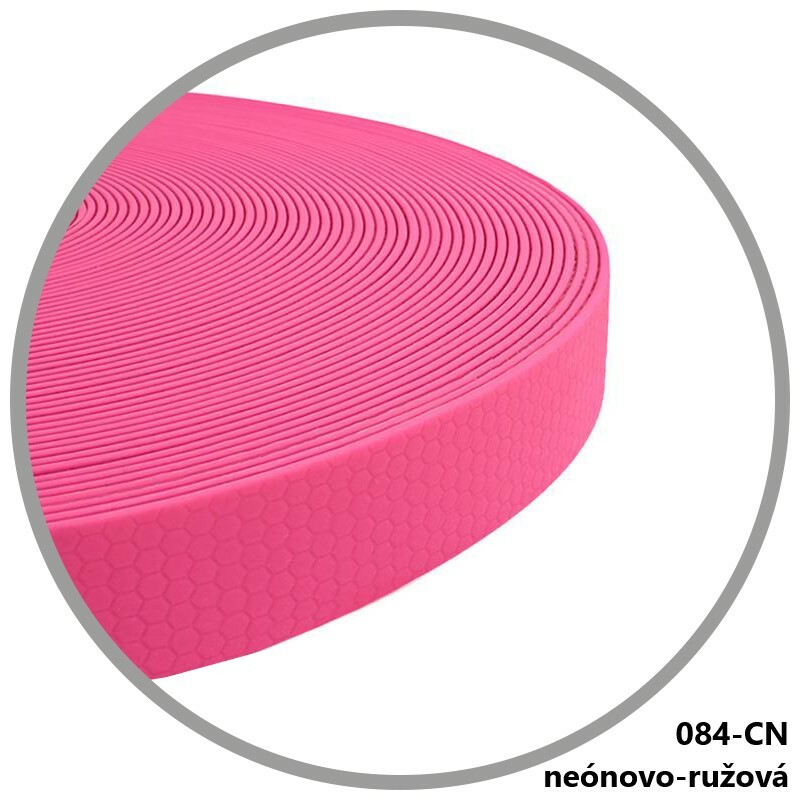 Vodítko HEXA, s uškom, 20mm/150cm, chrómová karabína, prešité, popruh, neónová ružová