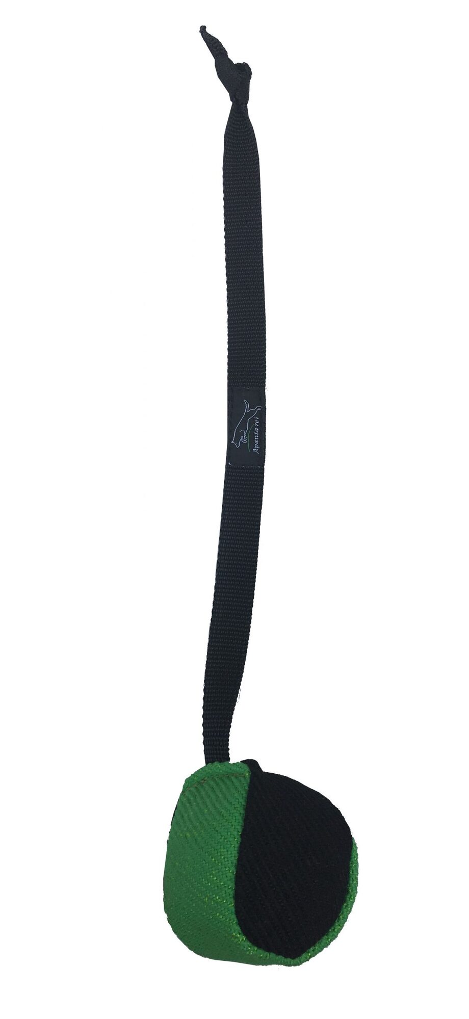Lopta z ringového materiálu, malá, stredne makká, s popruhom, 7.5cm, 2-farebná, rôzne farby