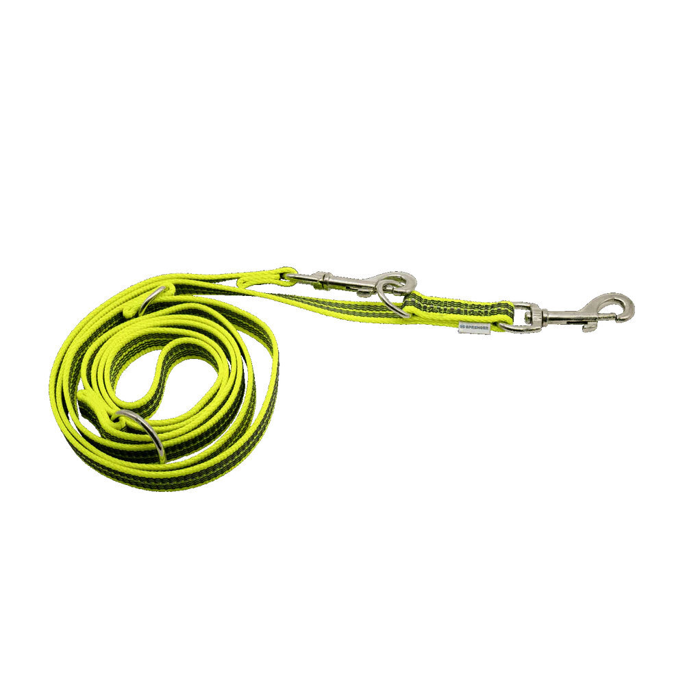 HS Sprenger | Vodítko pogumované, prepínacie, 19mm/230cm, 2 karabíny, reflexné žlté