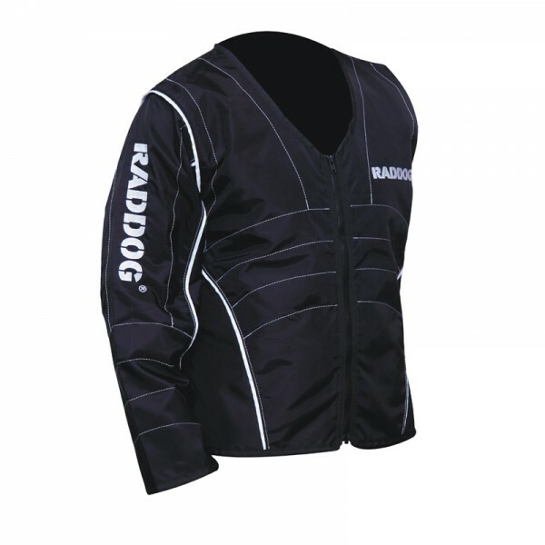 Vesta figurantská Raddog, z kvalitného materiálu s nepromokavou úpravou, čierna s bielou potlačou,XL