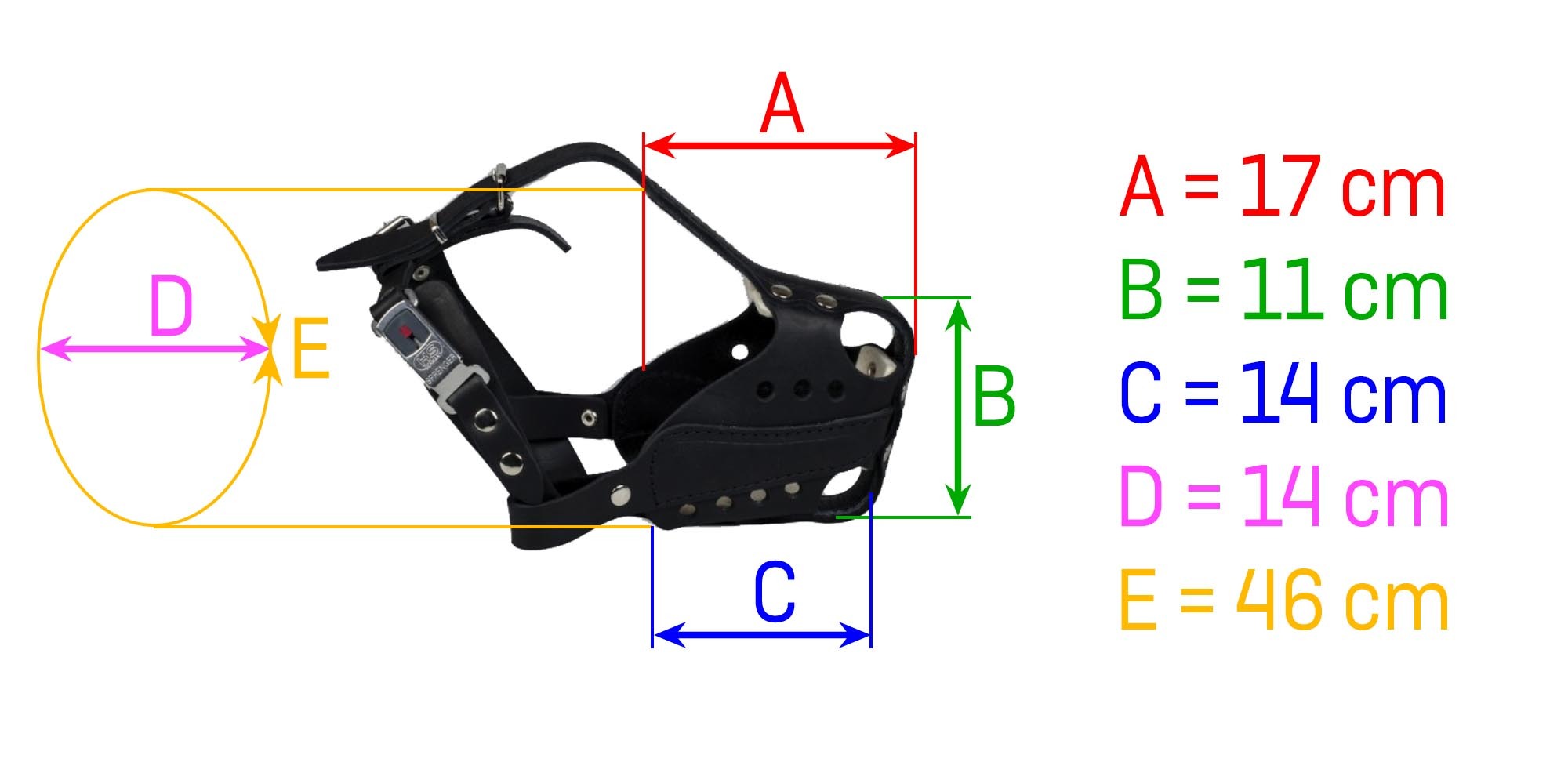 Náhubok kožený vytĺkací, stredný