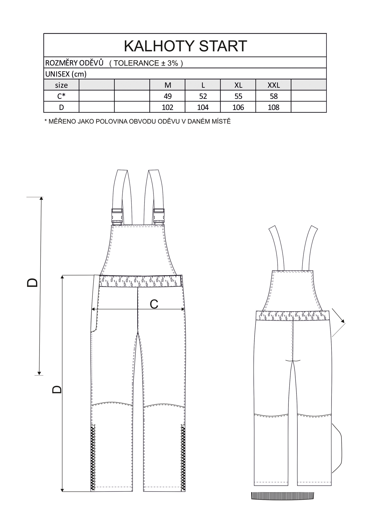 Figurantské nohavice START, čierne, M
