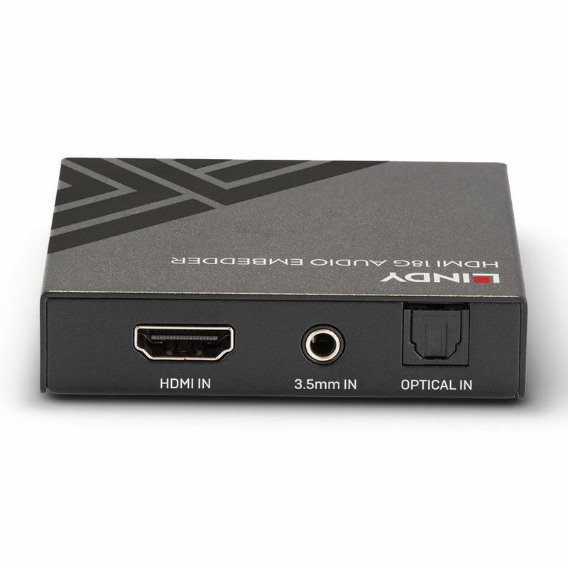 HDMI Audio Embeder, 4K, digital: toslink (S/PDiF), analog: 3.5mm jack, čierny, 18G