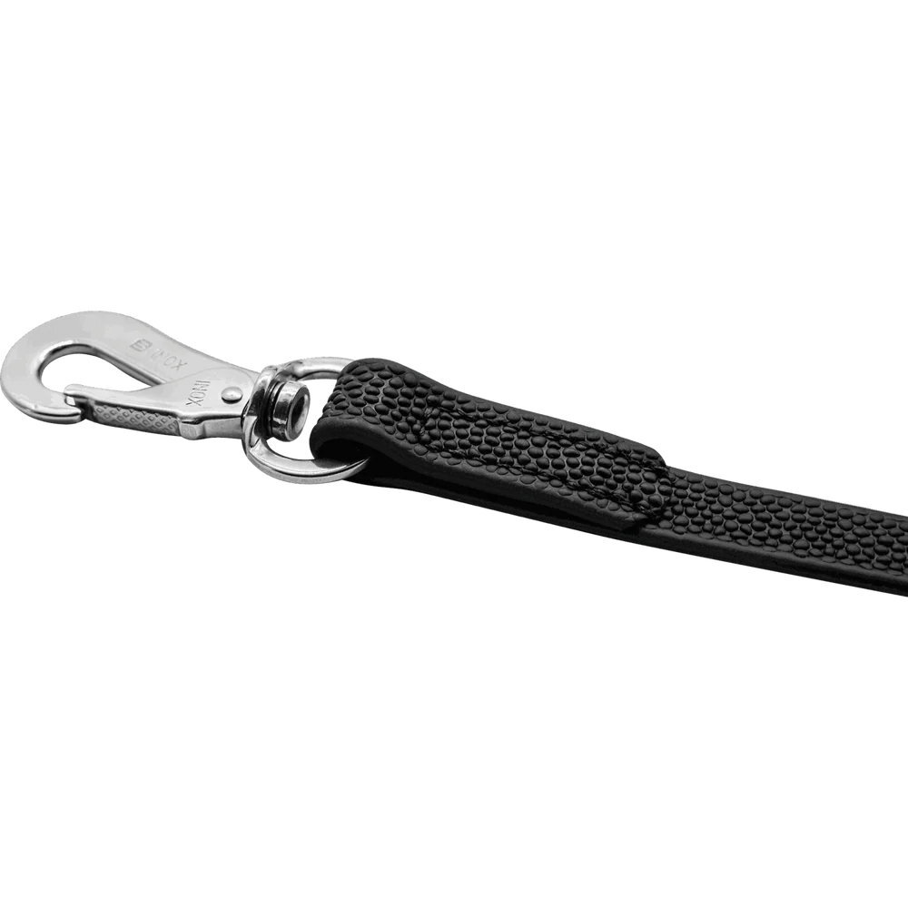 HS Sprenger | Vodítko stopovacie bez uška pogumované, Footballgrip, 16mm/5m, nerezová karabína, čierne