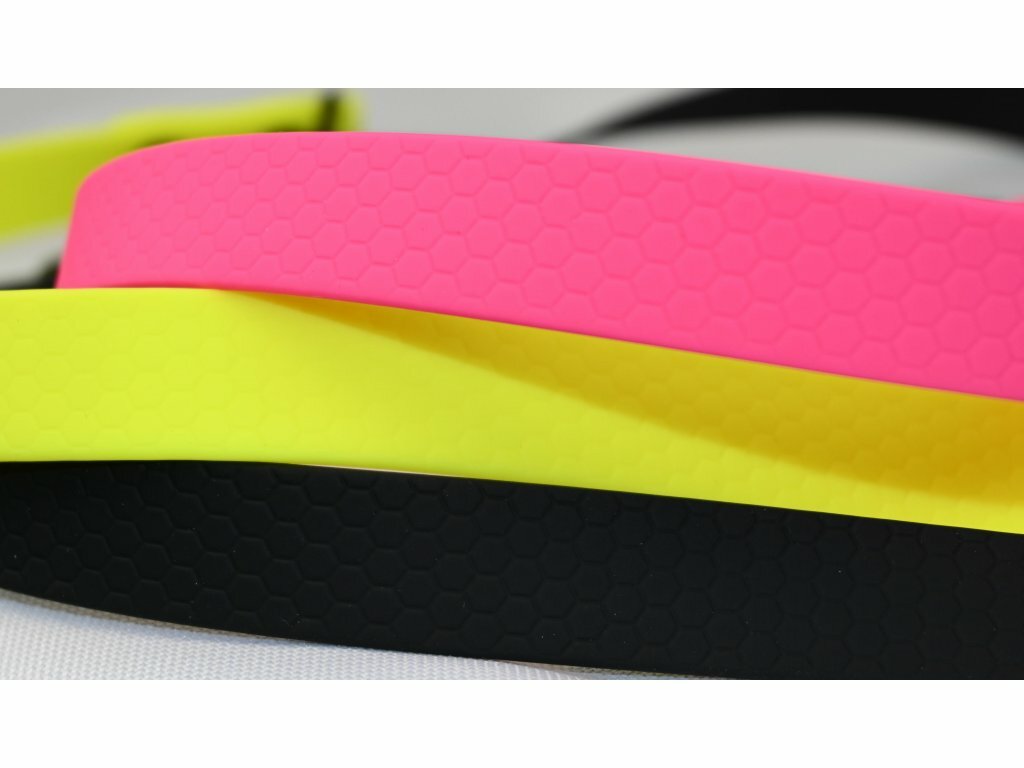 Vodítko HEXA, s uškom, 20mm/200cm, čierna karabína, nitované, popruh, žlté