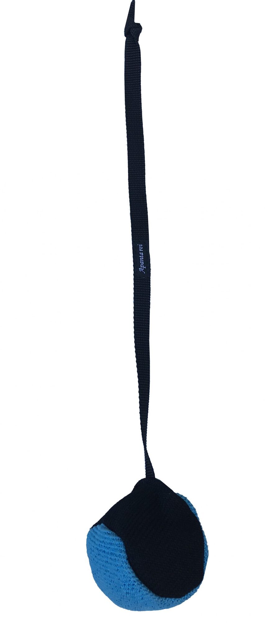 Lopta z ringového materiálu, stredná, stredne makká, s popruhom, 9cm, 2-farebná, rôzne farby