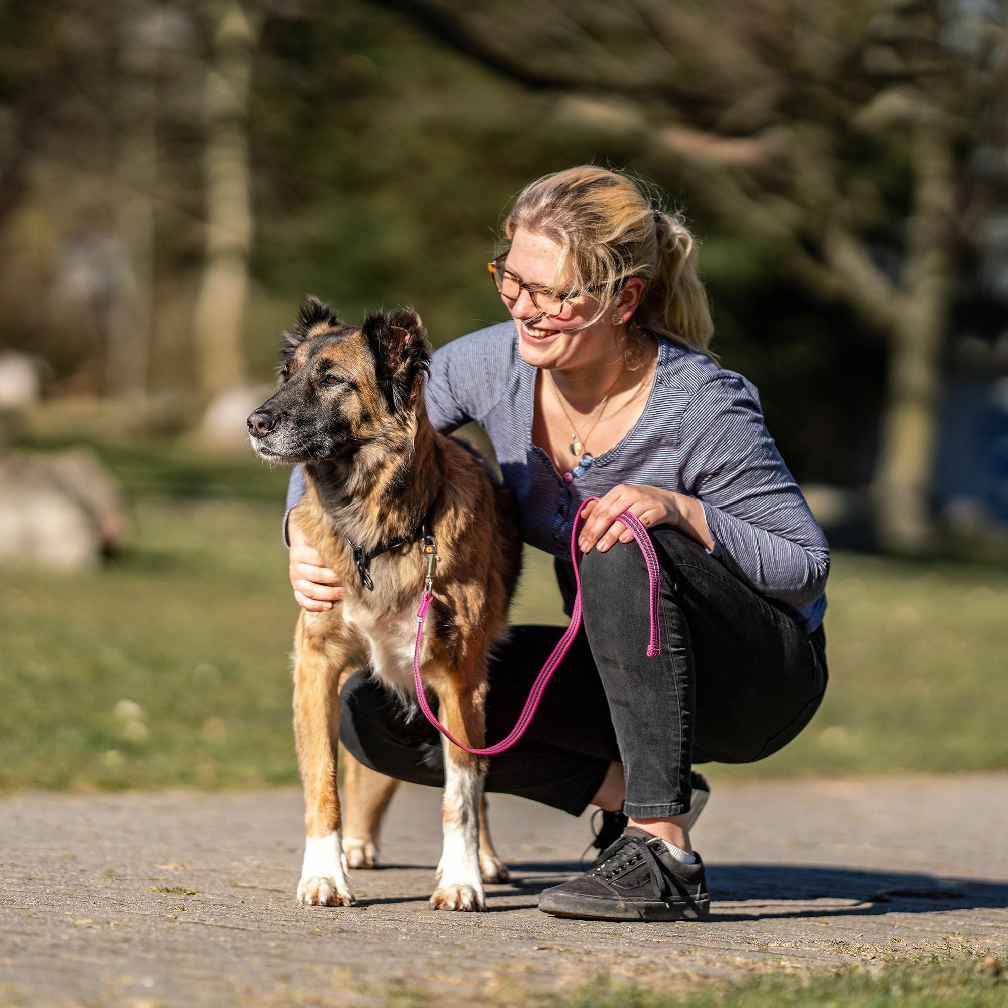 HS Vodítko pogumované bez uška, 19mm/300cm, ružové