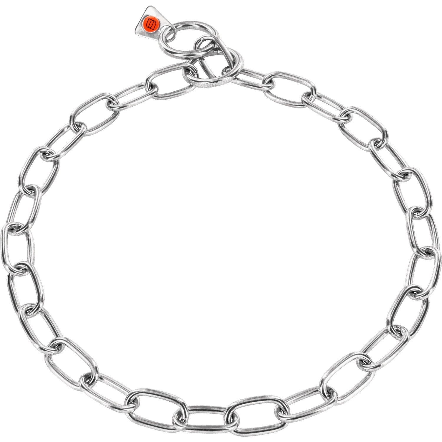 HS Obojok retiazkový, sťahovací, 3mm/49cm, stredné oko, nerezová oceľ