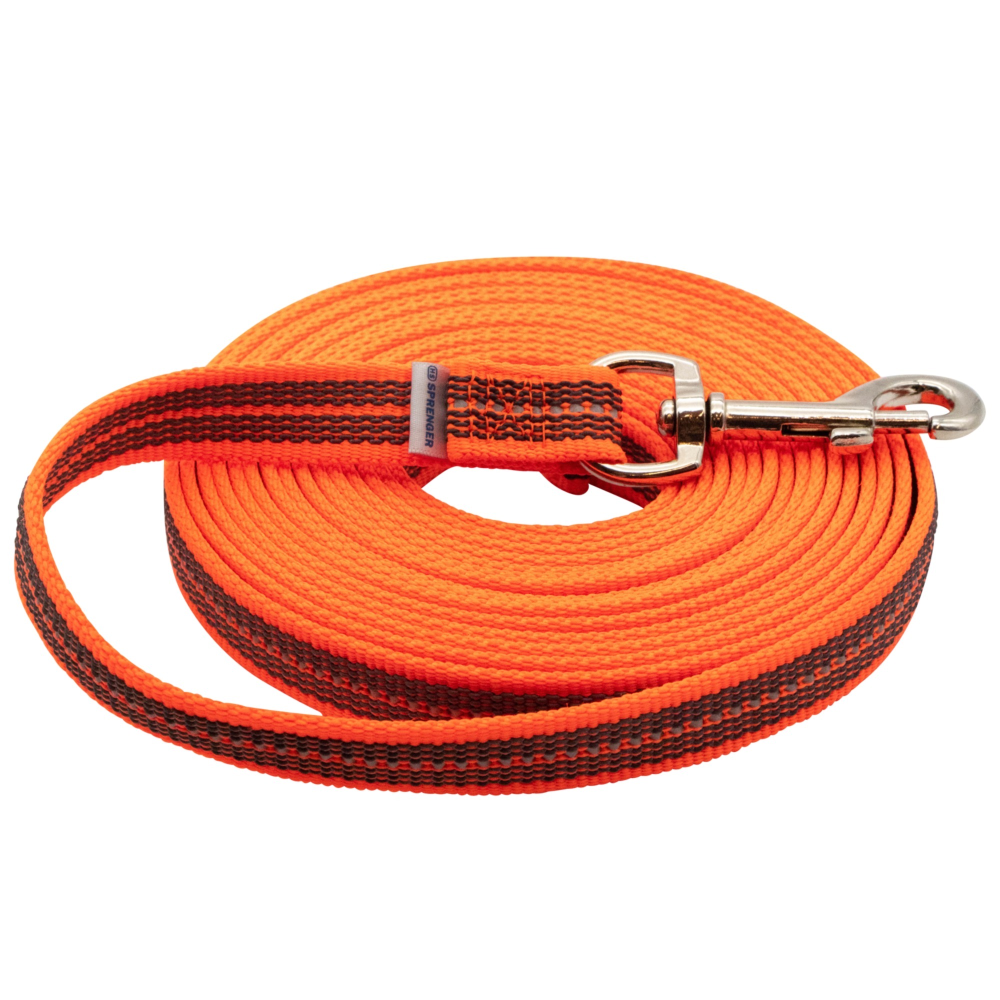 HS Sprenger | Vodítko stopovacie s uškom pogumované, 19mm/5m, nerezová karabína, červené