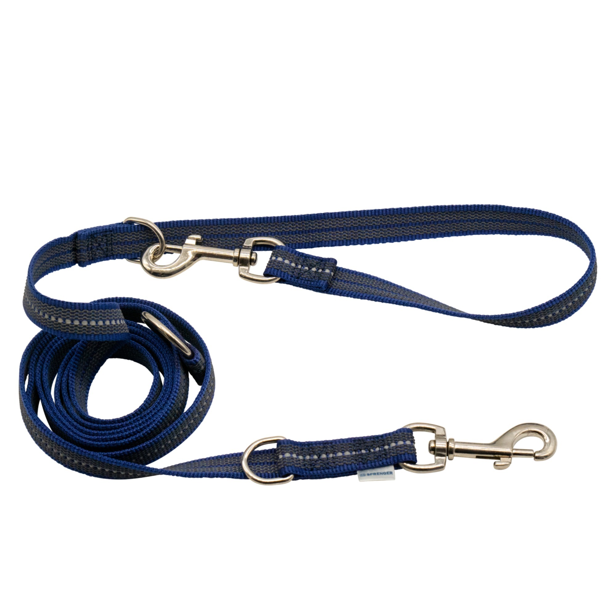 HS Sprenger | Vodítko pogumované, prepínacie, 19mm/230cm, 2 karabíny, reflexné zelené