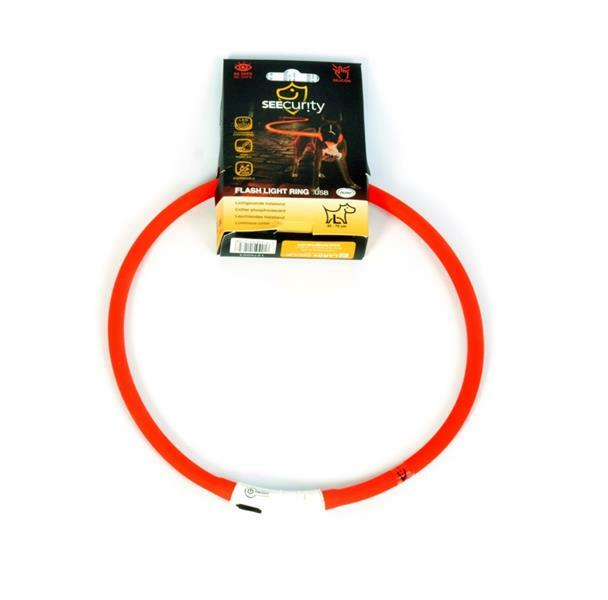 Obojok svietiaci LED, silikónový, 70cm, červený