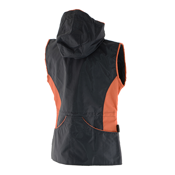 D4M | Vesta LARA s kapucňou, s podšívkou, čiastočne nepremokavá, polyester, čierna+sivá XXL