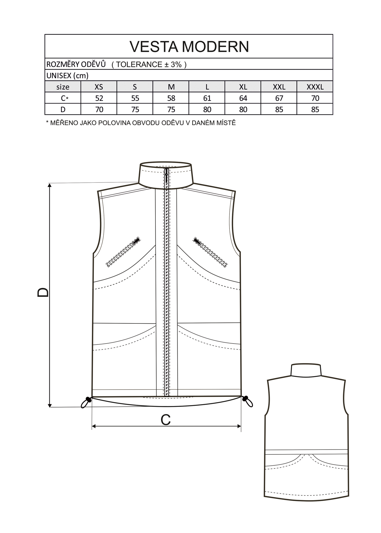 Vesta MODERN unisex, bez kapucne, sieťovaná podšívka, polyester, zelená XL