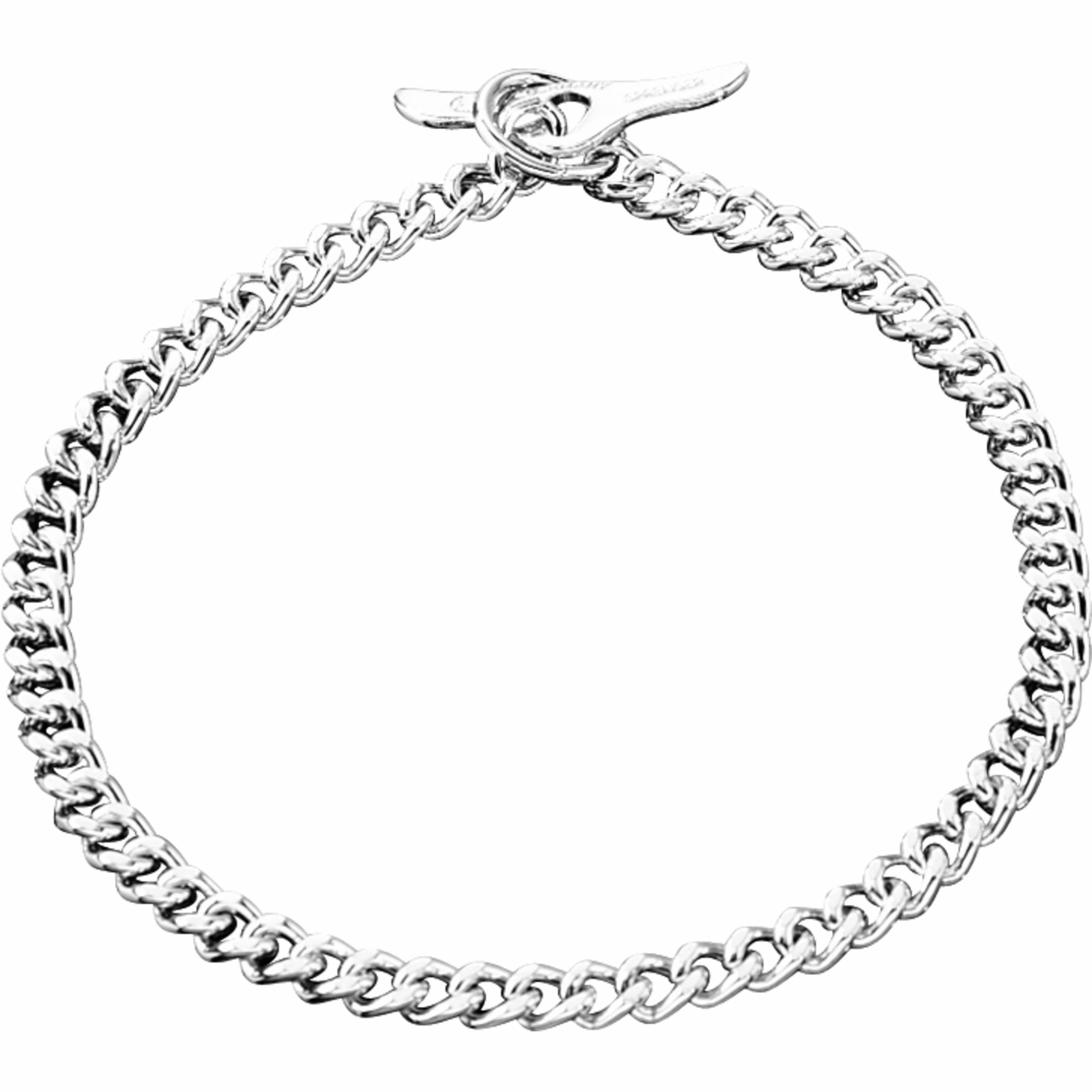 HS Obojok retiazkový, sťahovací, 3mm/50cm, okrúhle malé ploché oko, chrómovaná oceľ, leštená