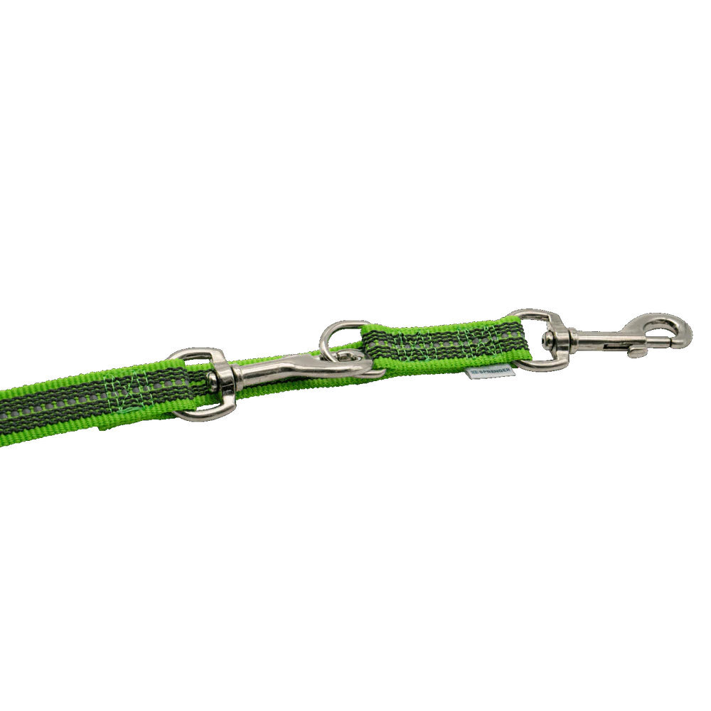 HS Sprenger | Vodítko pogumované, prepínacie, 19mm/230cm, 2 karabíny, reflexné zelené