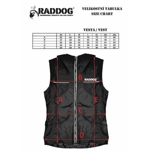Vesta RADDOG s kapucňou, nepremokavá, podšitá, cordura, čierna s bielym lemovaním, XS