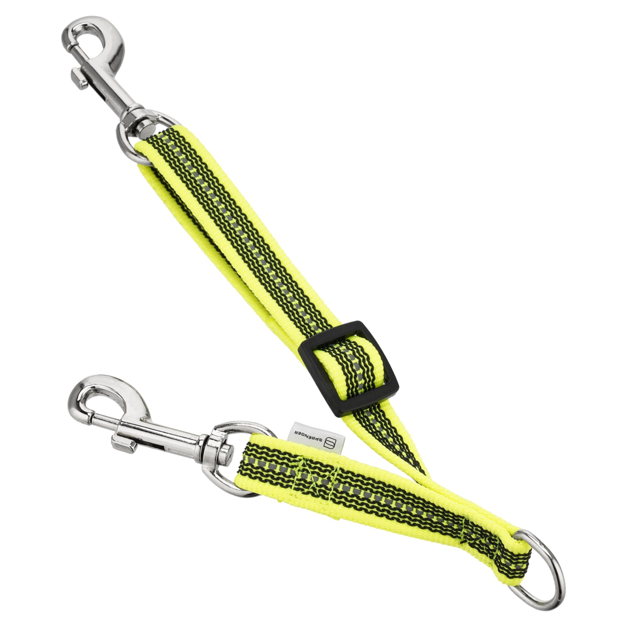 HS Sprenger | Rozdvojka nylónová s chrómovou karabínou, dĺžka 10 cm + 20 cm, čierna