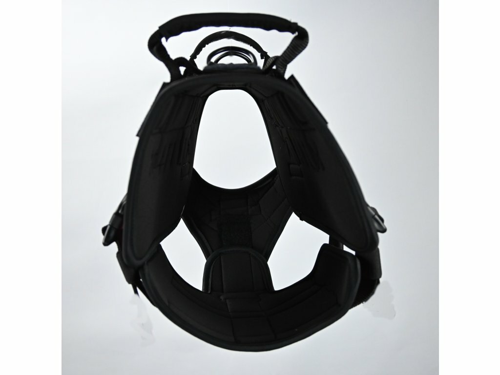 Postroj pre ozbrojené zložky SPARTAN, 2 rúčky, polstrovaný, cordura, pes, červený