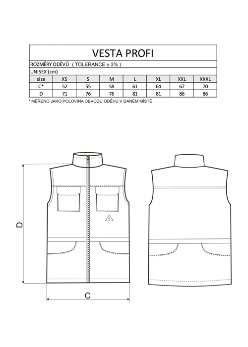 Vesta PROFI bez kapucne, s vypúšťacím systémom FONTANA, čierna XL