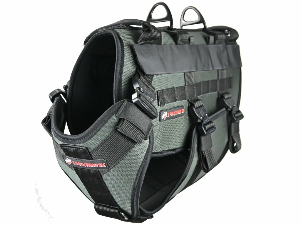 Z POLYTANU SK | Postroj zlaňovací SPARTAN COBRA, 2 rúčky, posltrovaný, cordura, veľký, červená
