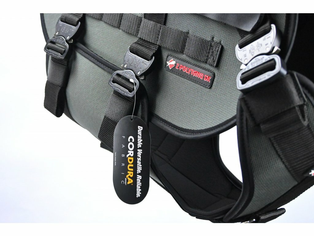 Postroj zlaňovací SPARTAN COBRA, 2 rúčky, posltrovaný, cordura, veľký, červená