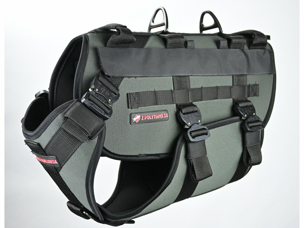 Z POLYTANU SK | Postroj zlaňovací SPARTAN COBRA, 2 rúčky, posltrovaný, cordura, veľký, červená
